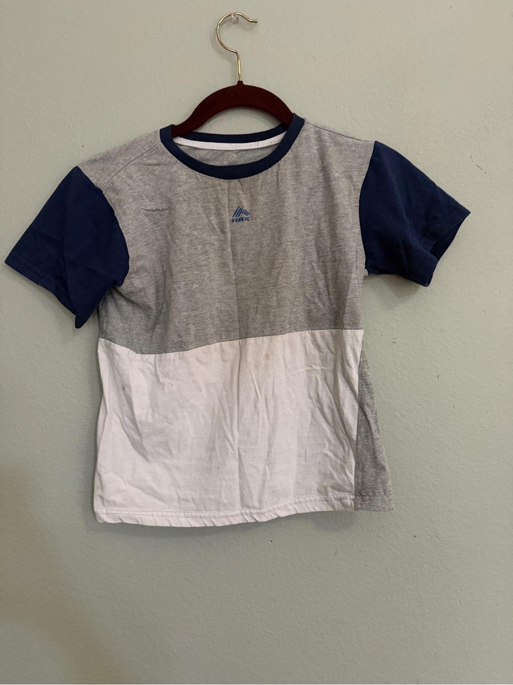 RBX Colorblock Short Sleeve Tee in Navy, Gray & White